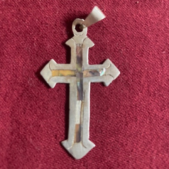 2 Vintage Mexican Sterling Silver Cross Pendants - Picture 5 of 6